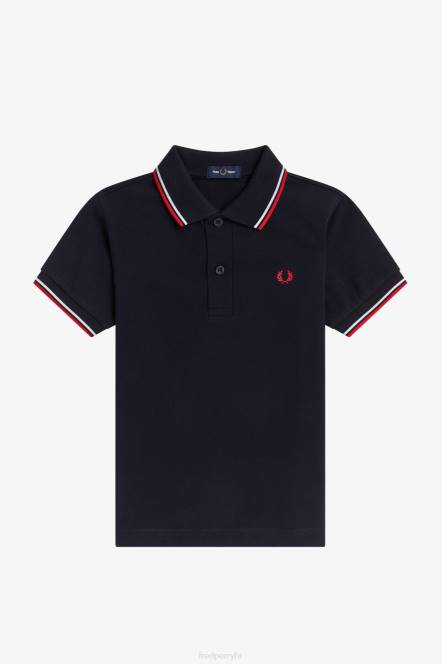 Fred Perry djeca k majica s dva vrha N42N707 odjeća tamnoplava/bijela/jarko crvena