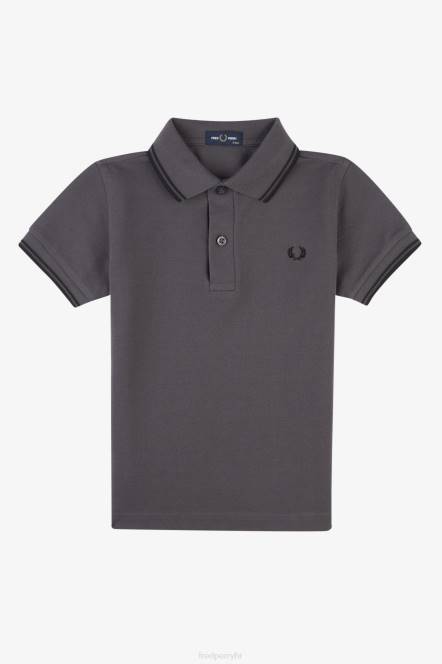 Fred Perry djeca k majica s dva vrha N42N709 odjeća metalni/crni