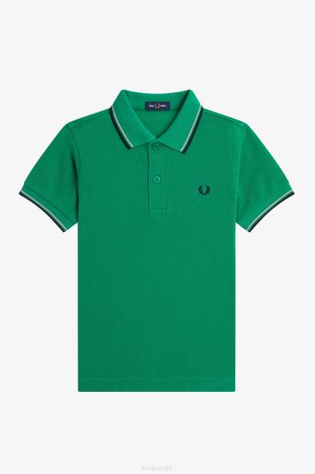 Fred Perry djeca k majica s dva vrha N42N712 odjeća zelena/morska trava/mornarska