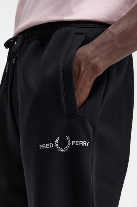 Fred Perry muškarci izvezene trenirke N42N54 odjeća crno