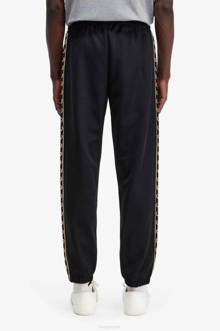 Fred Perry muškarci kontrastne trenirke N42N51 odjeća crno zlato