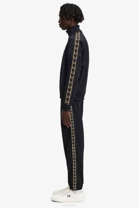 Fred Perry muškarci kontrastne trenirke N42N51 odjeća crno zlato