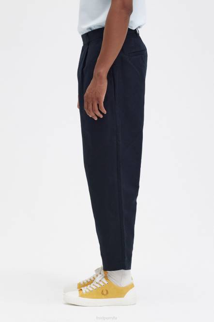 Fred Perry muškarci skraćene hlače od mješavine lana N42N45 odjeća mornarica