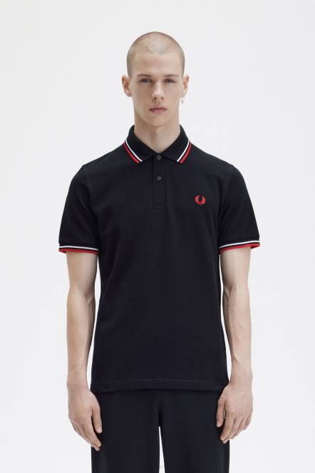 Fred Perry muškarci m12 N42N305 odjeća crno/bijelo/jarko crveno