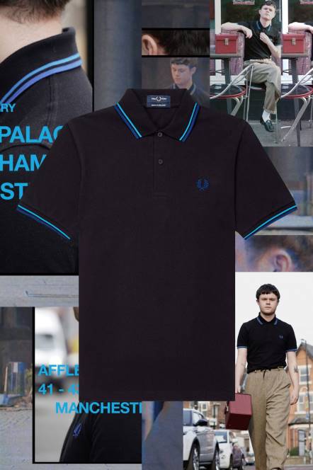 Fred Perry muškarci m12 N42N334 odjeća crna/stockport nebesko plava plava/manchester plava