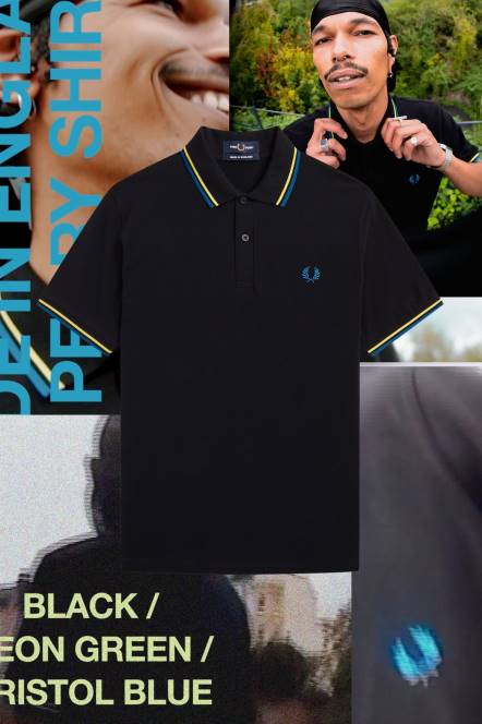 Fred Perry muškarci m12 N42N336 odjeća crna/neon zelena/bristol plava