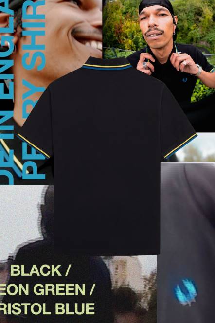 Fred Perry muškarci m12 N42N336 odjeća crna/neon zelena/bristol plava