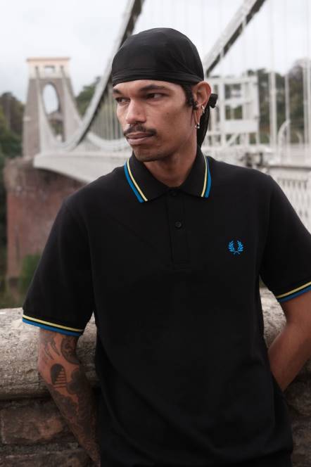 Fred Perry muškarci m12 N42N336 odjeća crna/neon zelena/bristol plava