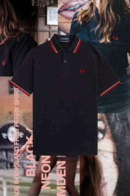 Fred Perry muškarci m12 N42N338 odjeća crna/coral heat/camden brick