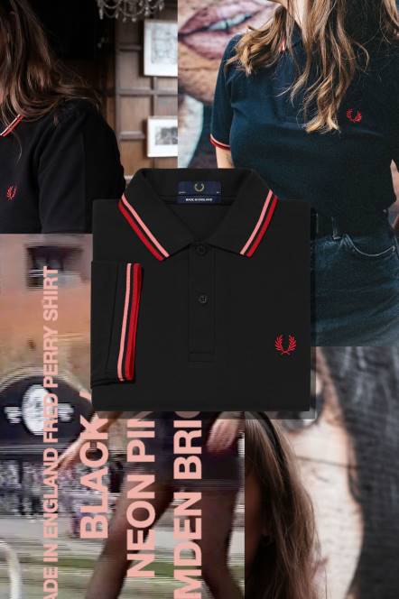 Fred Perry muškarci m12 N42N338 odjeća crna/coral heat/camden brick