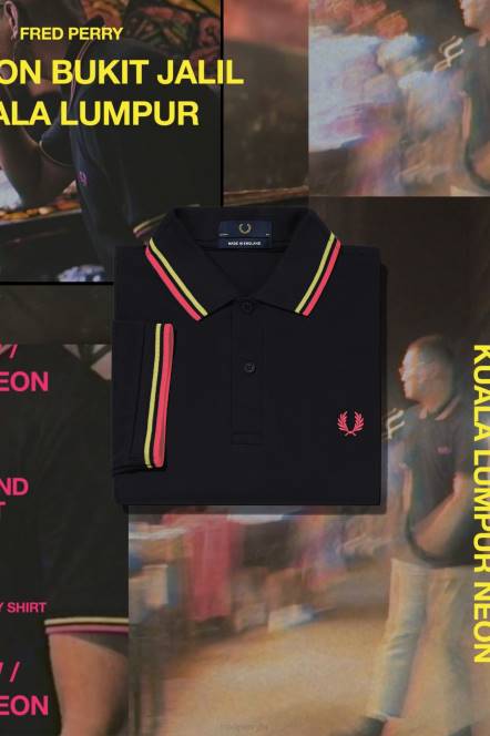 Fred Perry muškarci m12 N42N345 odjeća crna/jarko žuta/kuala lumpur neon
