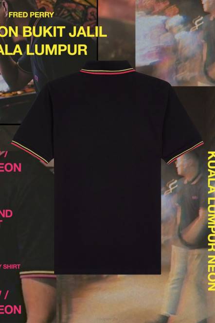 Fred Perry muškarci m12 N42N345 odjeća crna/jarko žuta/kuala lumpur neon