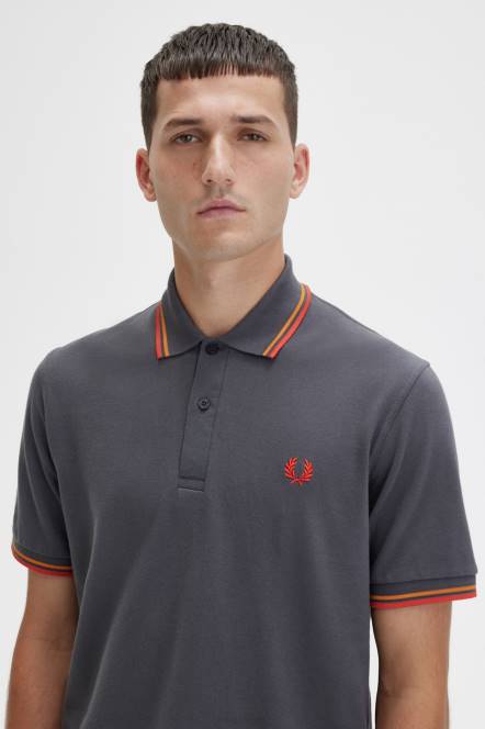 Fred Perry muškarci m12 N42N350 odjeća gunmetal/cyber narančasta/cyber crvena