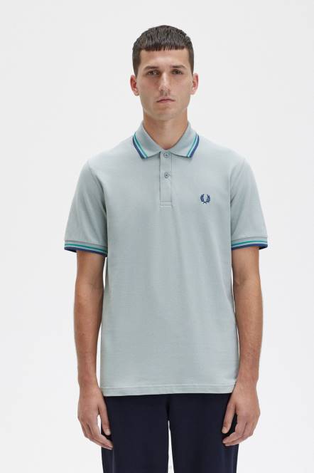 Fred Perry muškarci m12 N42N358 odjeća srebrno plava/deep mint/cyber plava