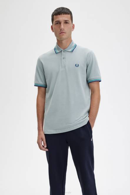 Fred Perry muškarci m12 N42N358 odjeća srebrno plava/deep mint/cyber plava