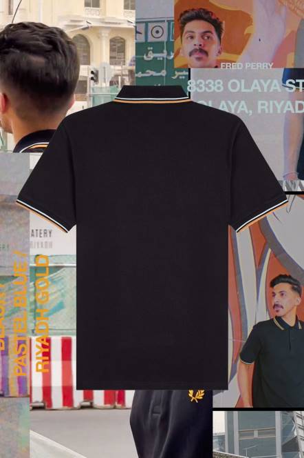 Fred Perry muškarci m12 N42N369 odjeća crna/pastelno plava/rijad zlatna