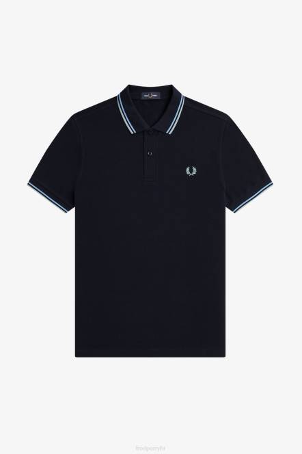 Fred Perry muškarci m3600 1 košulja N42N257 odjeća tamnoplava/nježno plava/srebrnoplava