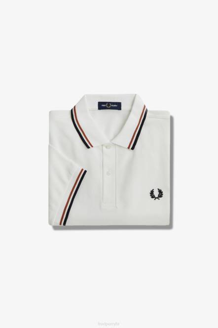 Fred Perry muškarci m3600 1 košulja N42N261 odjeća snježnobijela/svijetla hrđa/crna