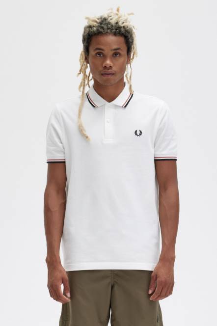 Fred Perry muškarci m3600 1 košulja N42N261 odjeća snježnobijela/svijetla hrđa/crna