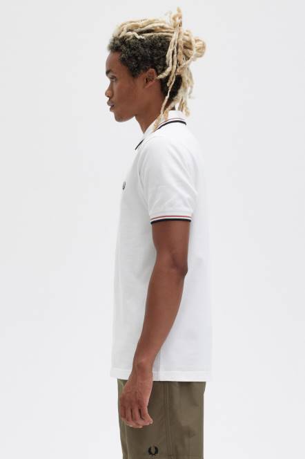 Fred Perry muškarci m3600 1 košulja N42N261 odjeća snježnobijela/svijetla hrđa/crna