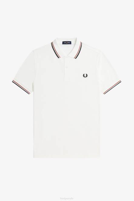 Fred Perry muškarci m3600 1 košulja N42N261 odjeća snježnobijela/svijetla hrđa/crna