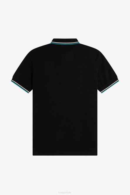 Fred Perry muškarci m3600 1 košulja N42N263 odjeća crna/svilenkasta breskva/duboka menta