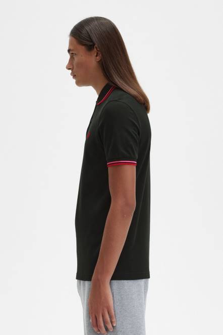 Fred Perry muškarci m3600 1 košulja N42N265 odjeća noćno zelena/jarko ružičasta/isprano crvena