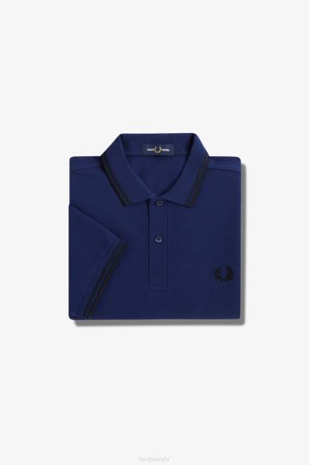 Fred Perry muškarci m3600 1 košulja N42N268 odjeća francuska mornarica/crna