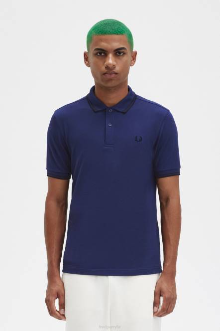 Fred Perry muškarci m3600 1 košulja N42N268 odjeća francuska mornarica/crna