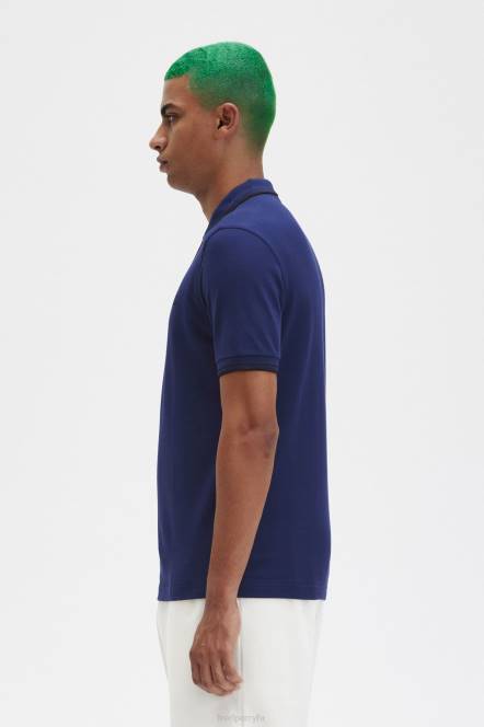 Fred Perry muškarci m3600 1 košulja N42N268 odjeća francuska mornarica/crna