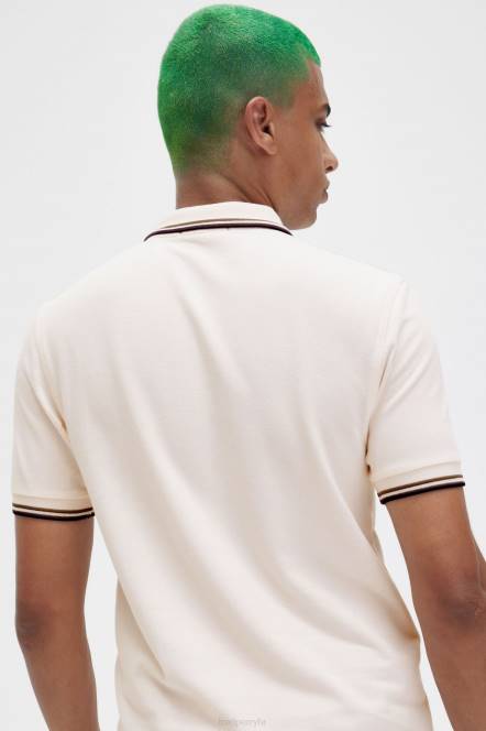 Fred Perry muškarci m3600 1 košulja N42N271 odjeća svilenkasta breskva/uniforma zelena/mornarska