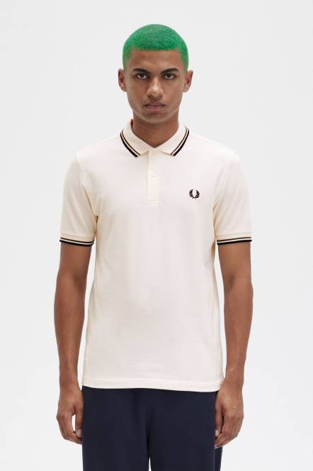 Fred Perry muškarci m3600 1 košulja N42N271 odjeća svilenkasta breskva/uniforma zelena/mornarska