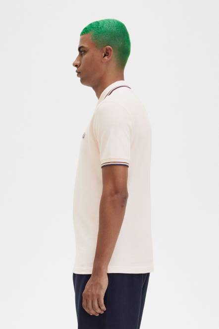 Fred Perry muškarci m3600 1 košulja N42N271 odjeća svilenkasta breskva/uniforma zelena/mornarska