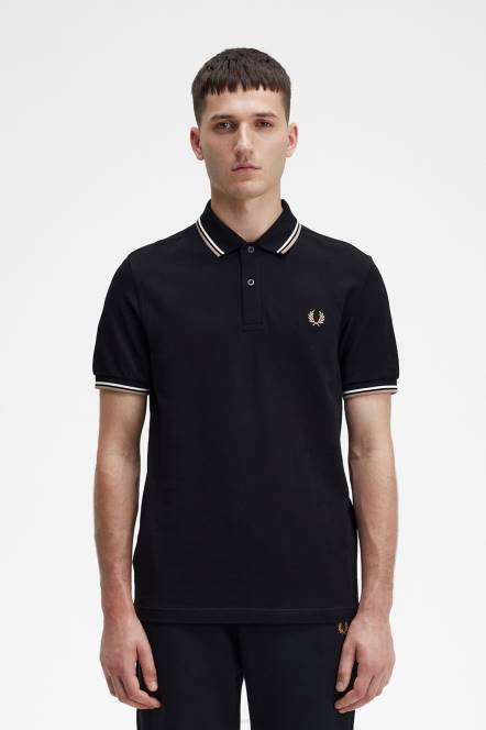 Fred Perry muškarci m3600 1 košulja N42N285 odjeća crno/snježno bijelo/topli kamen