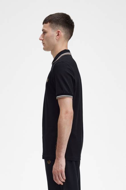 Fred Perry muškarci m3600 1 košulja N42N285 odjeća crno/snježno bijelo/topli kamen