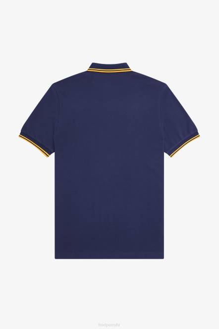 Fred Perry muškarci m3600 2 košulja N42N289 odjeća francuska mornarica/zlatni sat