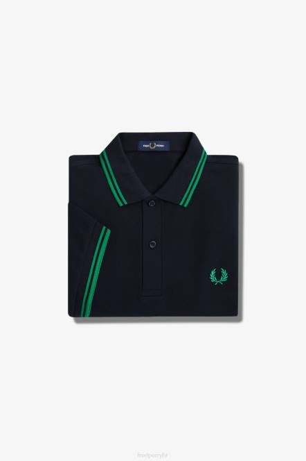 Fred Perry muškarci m3600 2 košulja N42N290 odjeća tamnoplava/zelena