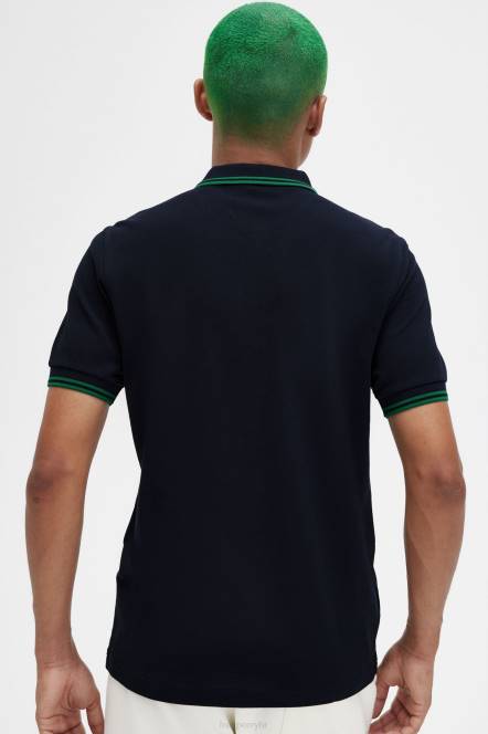 Fred Perry muškarci m3600 2 košulja N42N290 odjeća tamnoplava/zelena