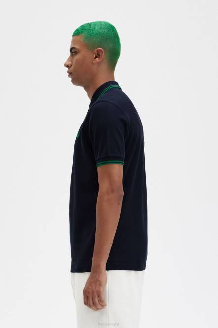 Fred Perry muškarci m3600 2 košulja N42N290 odjeća tamnoplava/zelena
