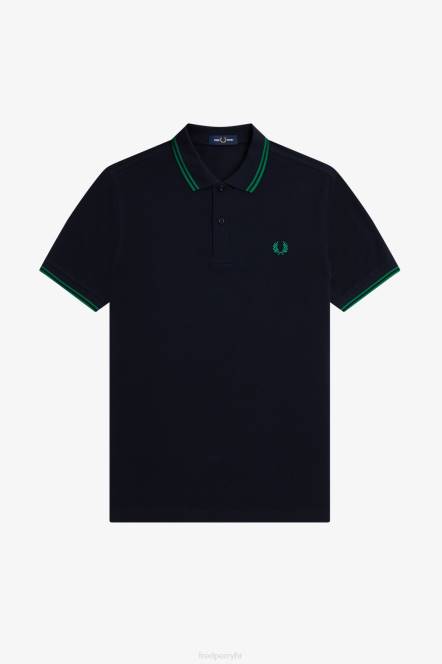 Fred Perry muškarci m3600 2 košulja N42N290 odjeća tamnoplava/zelena
