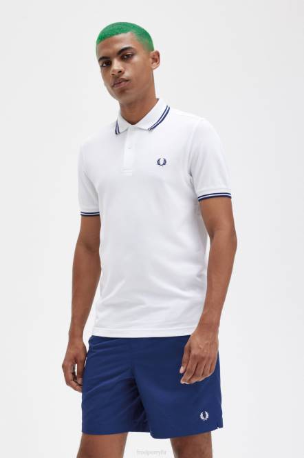 Fred Perry muškarci m3600 2 košulja N42N291 odjeća bijela/francuska mornarica