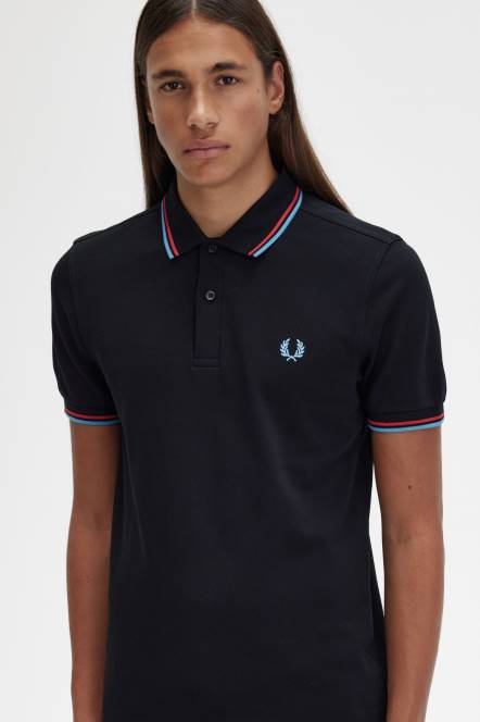 Fred Perry muškarci m3600 2 košulja N42N292 odjeća crno/isprano crveno/nježno plavo