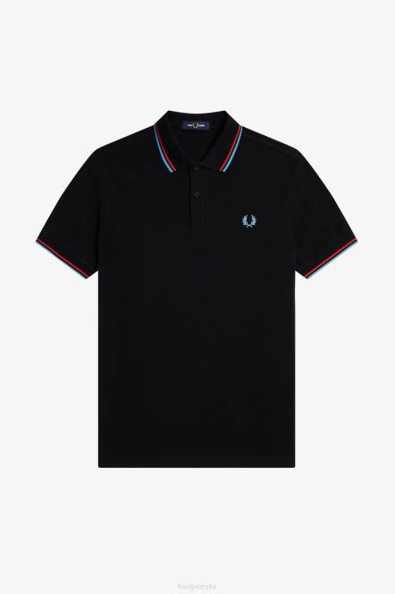 Fred Perry muškarci m3600 2 košulja N42N292 odjeća crno/isprano crveno/nježno plavo