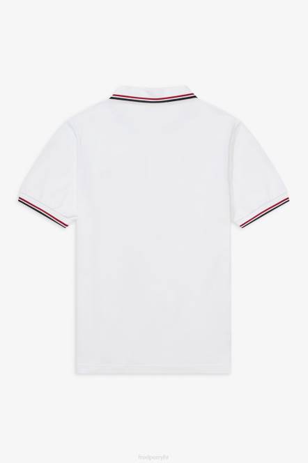 Fred Perry muškarci m3600 2 košulja N42N297 odjeća bijela/jarko crvena/mornarska
