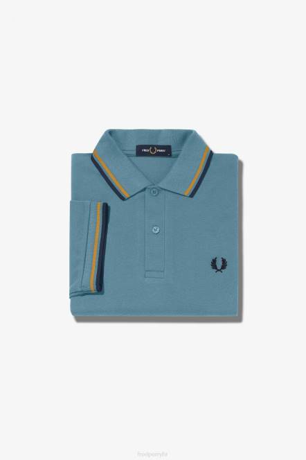 Fred Perry muškarci m3600 2 košulja N42N301 odjeća pepeljasto plava/zlatni sat/mornarska