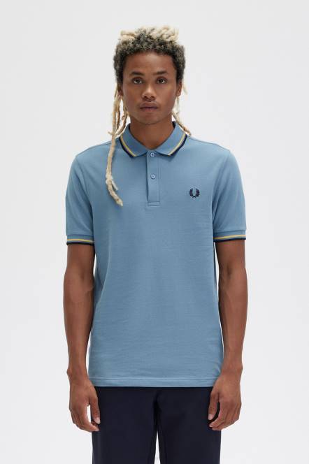 Fred Perry muškarci m3600 2 košulja N42N301 odjeća pepeljasto plava/zlatni sat/mornarska