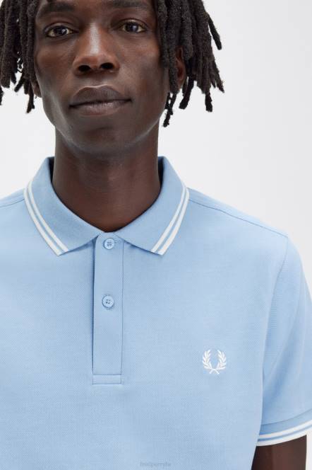 Fred Perry muškarci m3600 2 košulja N42N306 odjeća nebesko plava/snježno bijela