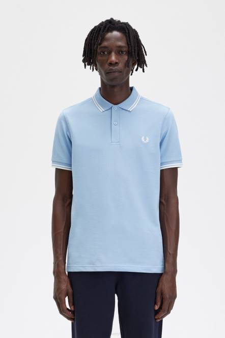 Fred Perry muškarci m3600 2 košulja N42N306 odjeća nebesko plava/snježno bijela