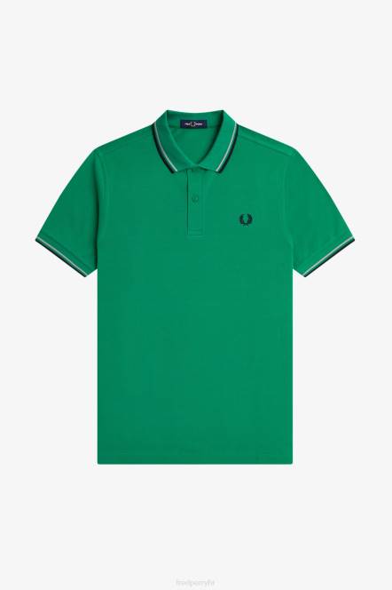 Fred Perry muškarci m3600 3 košulja N42N311 odjeća zelena/morska trava/mornarska