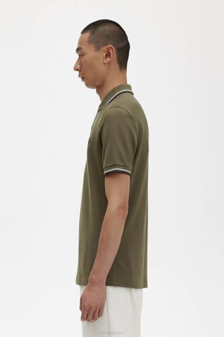 Fred Perry muškarci m3600 3 košulja N42N328 odjeća ravnomjerno zelena/svijetli led/noćno zelena